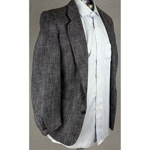 Milano Woodward & Lothrop Mens 38‎ Short Gray Tweed Blazer Sport Coat 2 Button